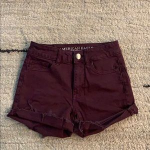 American Eagle Maroon Jean Shorts